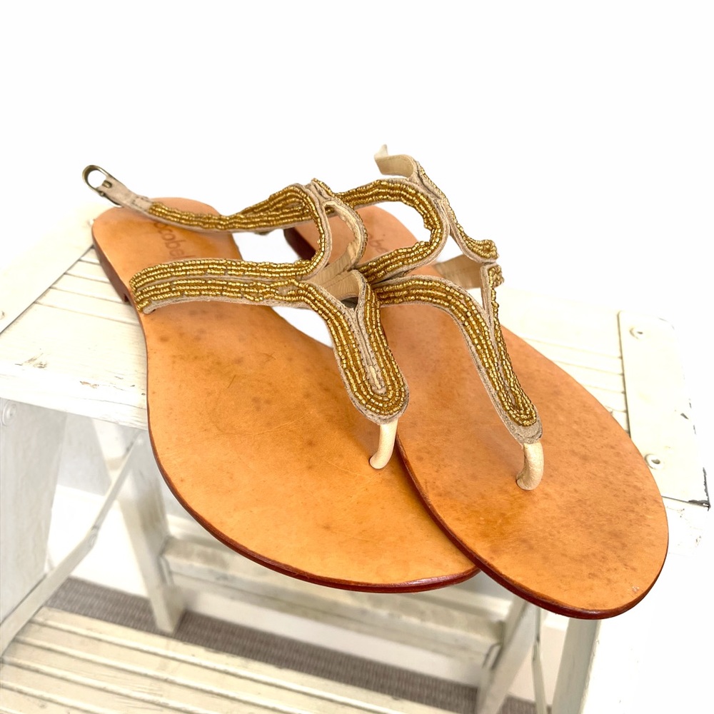Cocobelle sandals - Gold leather / beading 8.5